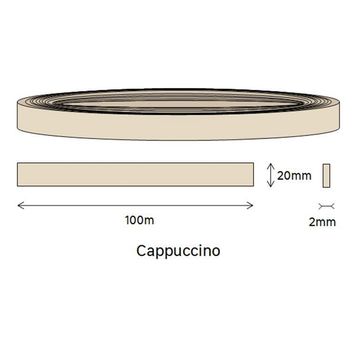 Edging PVC Roll Cappuccino-2mm thick-w20mmxl100m