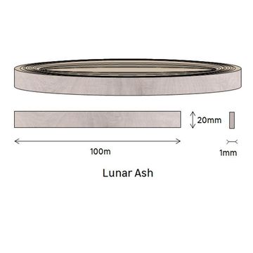 Edging PVC Roll Lunar Ash-1mm thick-w20mmxl100m