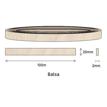 Edging PVC Roll Balsa-2mm thick-w20mmxl100m