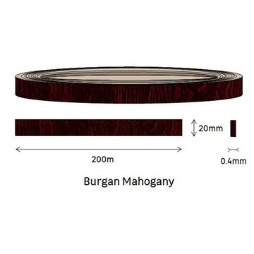 Edging PVC Roll Burgan Mahogany-0.4mm thick-w20mmxl200m