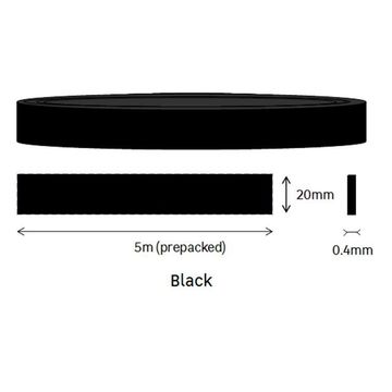 Black Preglued Edging T0.4mm x W20mm x L5m