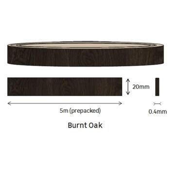 Edging Melamine Pre Glued Roll Burnt Oak-0.4mm thick-w20mmxl5m