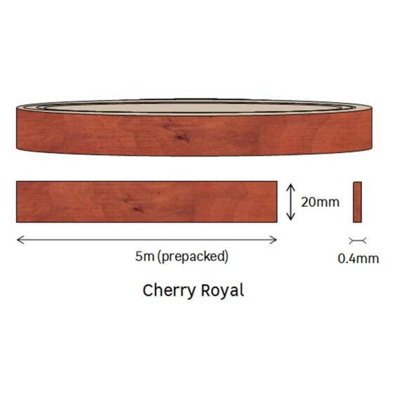 Edging Melamine Pre Glued Roll Cherry Royal-0.4mm thick-w20mmxl5m