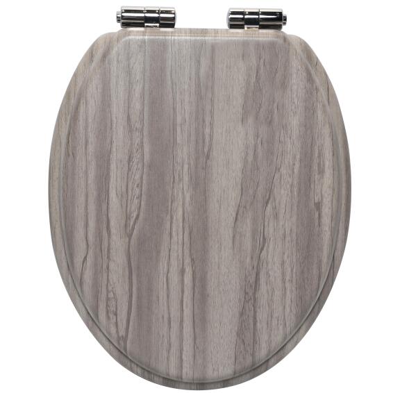 Sensea Purity Oval Wood Toilet Seat Oak Grey