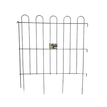 Vulcania Instant Fence Panel Powder-Coated Steel Black 1.1 x 1.24m