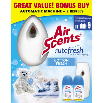 AIR SCENTS MACHINE & 2 REFILLS COTTON F
