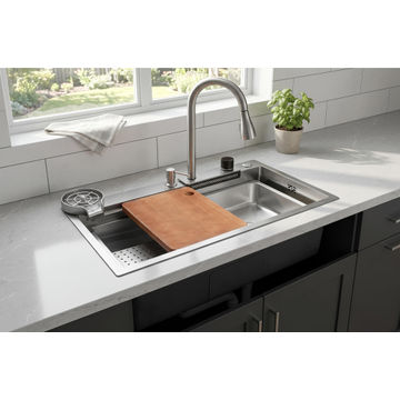 Cam nano waterfall kitchen sink wfs7545 silver w75xl45cm