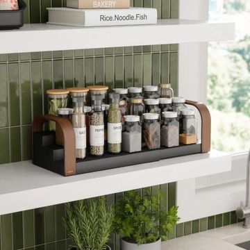 Umbra bellwood 3-tier spice storage shelf black/walnut