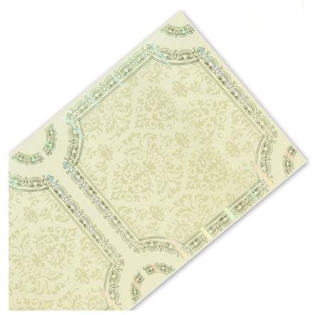 Interior Cladding PVC for Ceiling Transfer Foil Sqaure Flowers 6mm thick-300x3900mm-panel of 1.17m2