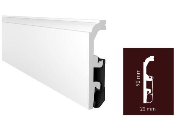HDPS Skirting PO910 White T20mm x W90mm x L2400mm