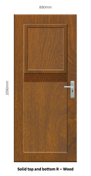 Service Door PVC with Frame (prehung) Solid Top&Bottom Stable Wood Right Hand Opening-w890xh2090mm