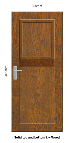 Service Door PVC with Frame (prehung) Solid Top&Bottom Stable Wood Left Hand Opening-w890xh2090mm