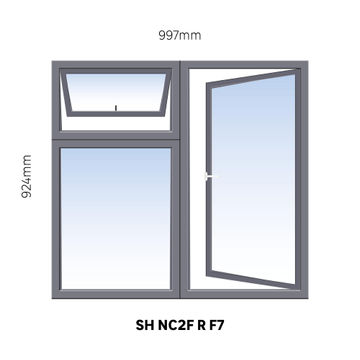 Window Steel Side Hung NC2F Right Hand Opening F7 (standard profile)-w997xh924mm