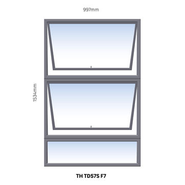 Window Steel Top Hung TD57S F7 (standard profile)-w997xh1534mm