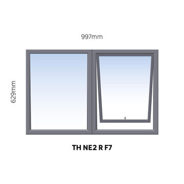 Window Steel Top Hung NE2 Right Hand Opening F7 (standard profile)-w997xh629mm