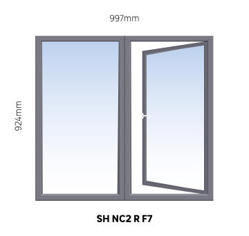 Window Steel Side Hung NC2 Right Hand Opening F7 (standard profile)-w997xh924mm