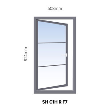 Window Steel Side Hung C1H Right Hand Opening F7 (standard profile)-w508xh924mm