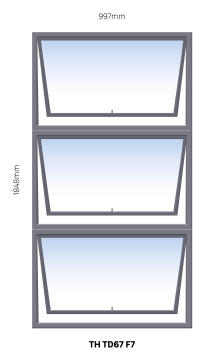 Window Steel Top Hung TD67 F7 (standard profile)-w997xh1848mm