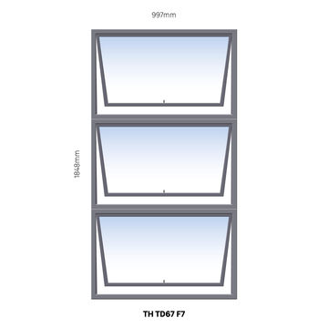 Window Steel Top Hung TD67 F7 (standard profile)-w997xh1848mm