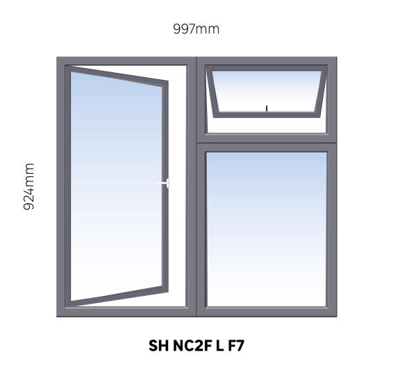 Window Steel Side Hung NC2F Left Hand Opening F7 (standard profile)-w997xh924mm