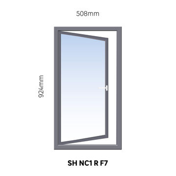 Window Steel Side Hung NC1 Right Hand Opening F7 (standard profile)-w508xh924mm