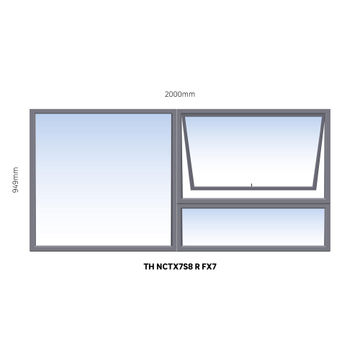 Window Steel Top Hung NCTX7S8 Right Hand Opening F7 (standard profile)-w2000xh924mm
