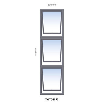 Window Steel Top Hung TD61 F7 (standard profile)-w508xh1848mm