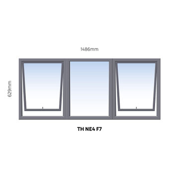 Window Steel Top Hung NE4 F7 (standard profile)-w1486xh629mm