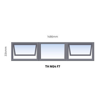 Window Steel Top Hung NG4 F7 (standard profile)-w1486xh334mm