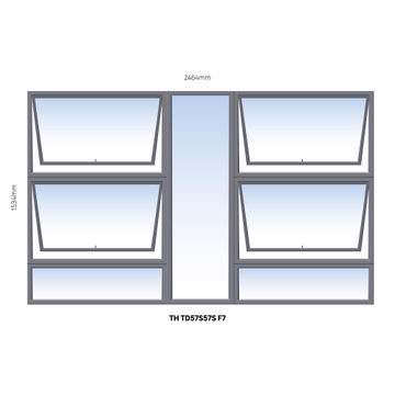 Window Steel Top Hung TD57S57S F7 (standard profile)-w2464xh1534mm