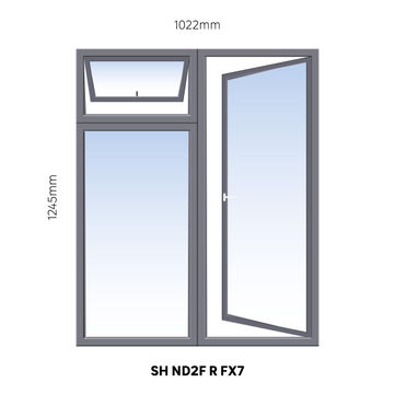 Window Steel Side Hung ND2F Right Hand Opening FX7 (reinforced profile)-w1022xh1245mm