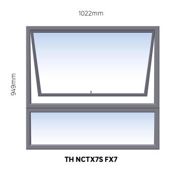 Window Steel Top Hung NCTX7S FX7 (reinforced profile)-w1022xh949mm