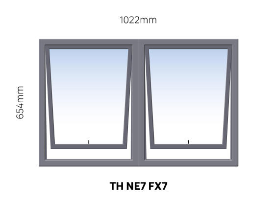 Window Steel Top Hung NE7 FX7 (reinforced profile)-w1022xh654mm