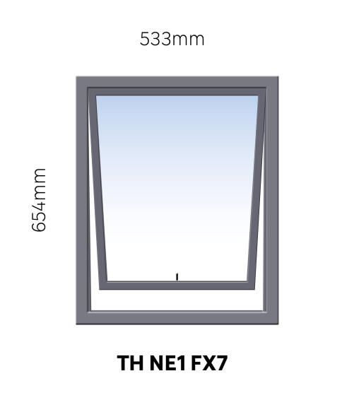 Window Steel Top Hung NE1 FX7 (reinforced profile)-w533xh654mm