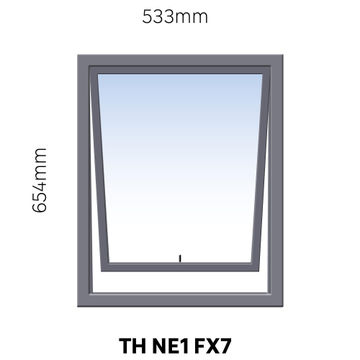 Window Steel Top Hung NE1 FX7 (reinforced profile)-w533xh654mm