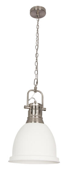 pendant light satin chrome with white dome