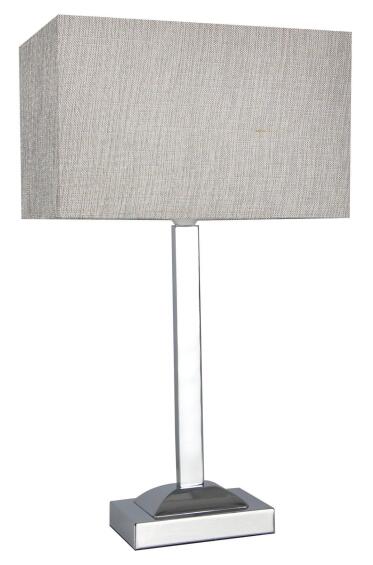 TABLE LAMP CHROME CHAMPAGNE SHADE