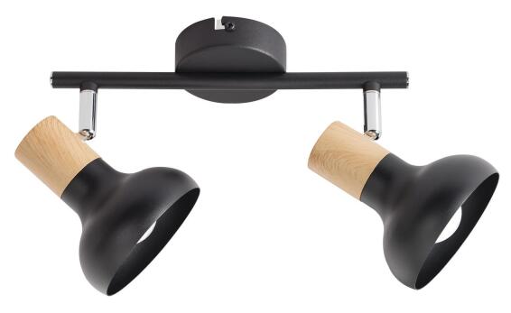 spotlight black metal 2l wood finish
