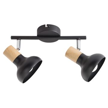 spotlight black metal 2l wood finish