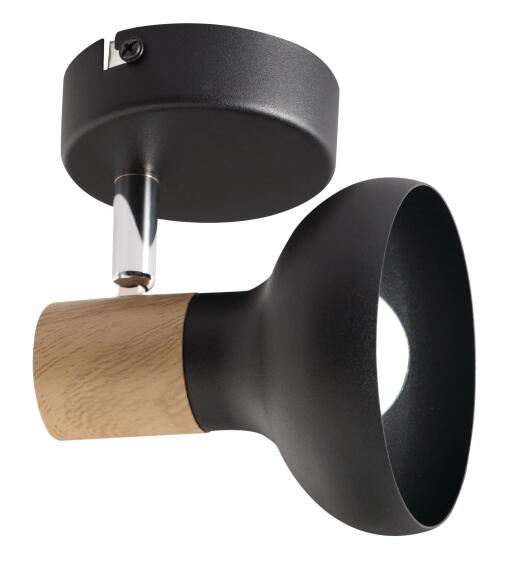 spotlight black metal 1l wood finish