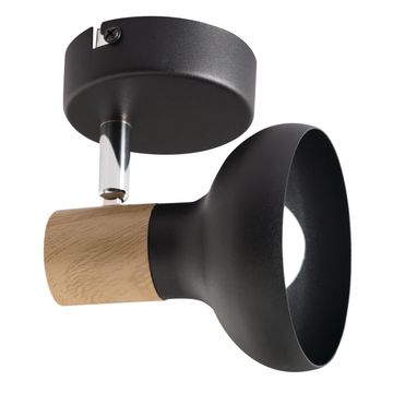spotlight black metal 1l wood finish