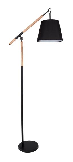 FLOOR LAMP METAL AND WOOD BLACK