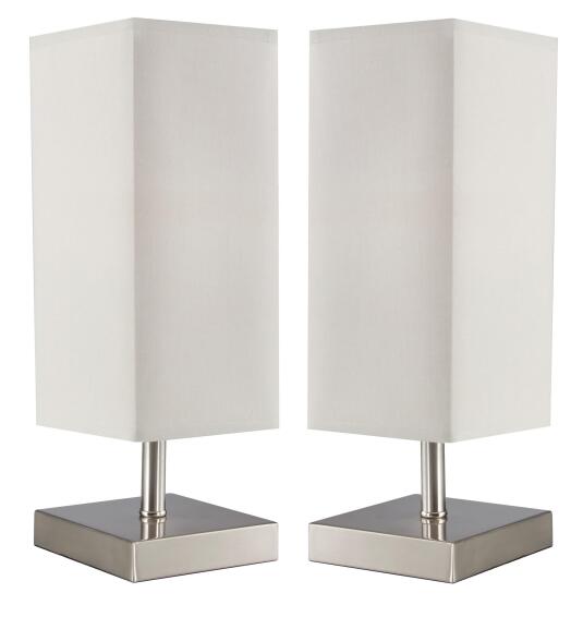 TABLE LAMP TWIN SET CHROME BEIGE