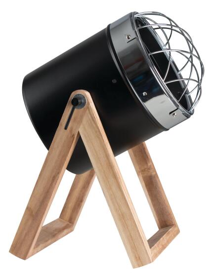 DESK LAMP CHROME GRID AND WOOD BLACK