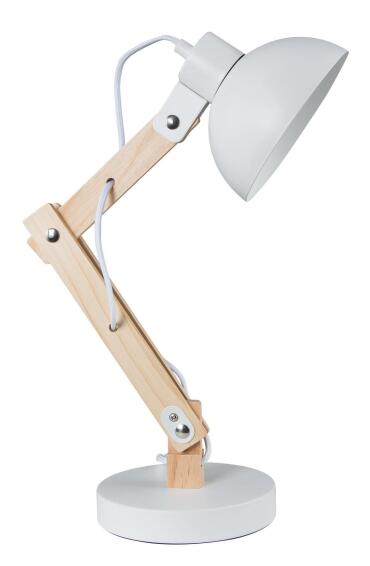 DESK LAMP METAL WOOD ADJUST WHITE