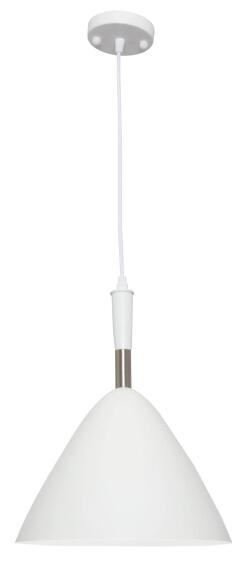pendant light metal cone white chrome