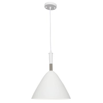 pendant light metal cone white chrome
