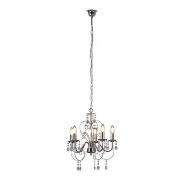 chandelier light cleo crystal 5light chrome