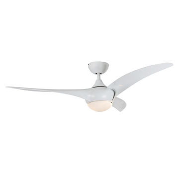 EUROLUX FAN 3 BLADE LIGHT WHITE GLASS