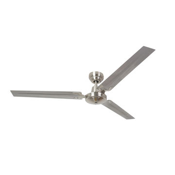 EUROLUX Ceiling Fan Industrial 3 Blades Satin Chrome no light